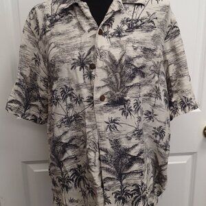 Havana Jacks Cafe 100% silk Hawaiian Shirt Size Medium